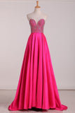 2024 Sweetheart Beaded Bodice Prom Dresses A Line PZ8A45RM