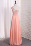 2022 Chiffon One Shoulder A Line Prom Dresses With Applique PMPF8ZKH