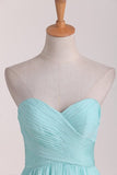 2024 A Line Sweetheart A Line Bridesmaid Dresses With Ruffles PZ2R98ZX