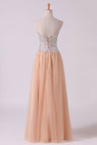 2024 Sweetheart A-Line Prom Gown With Colorful Rhinestone Beaded P93BGK43