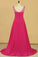 2022 Prom Dresses Straps With Beads And Slit Sweep Train PLN4PMKX