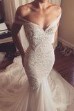 2024 New Arrival Off The Shoulder Wedding Dresses Mermaid Tulle & Lace PRA68KJP