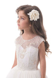 2024 A Line Scoop Tulle With Beads And Applique Flower PL79D4HY