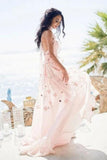 Halter Backless Chiffon Beach Wedding Dresses With Appliques STGPR1EZ5X1