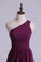 2022 Purple Bridesmaid Dresses A Line One Shoulder Floor Length PECLZQEA