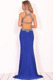 2024 Sexy Open Back Scoop Mermaid Prom Dresses Spandex With PPKXP8GA