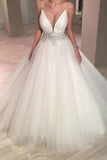 2024 Stylish Wedding Dress Spaghetti Straps A-Line Tulle P1BKBPPS
