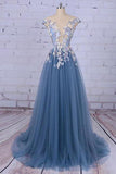 2024 Beautiful Prom Dresses Scoop A-Line Sweep/Brush Train Long Prom P8NSNFBL