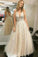 2022 Prom Dress Tulle A-Line V-Neck Floor Length PHJ357B9
