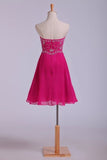 2024 Splendid A Line Short Homecoming Dresses Beaded Bodice With Layered PHRHHX97