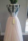 2024 Fantastic Tulle V Neck With Appliques And Sash A Line PNZLFXZ5