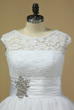 2024 Bateau Wedding Dress Ball Gown Organza & Lace P3HJ62TX