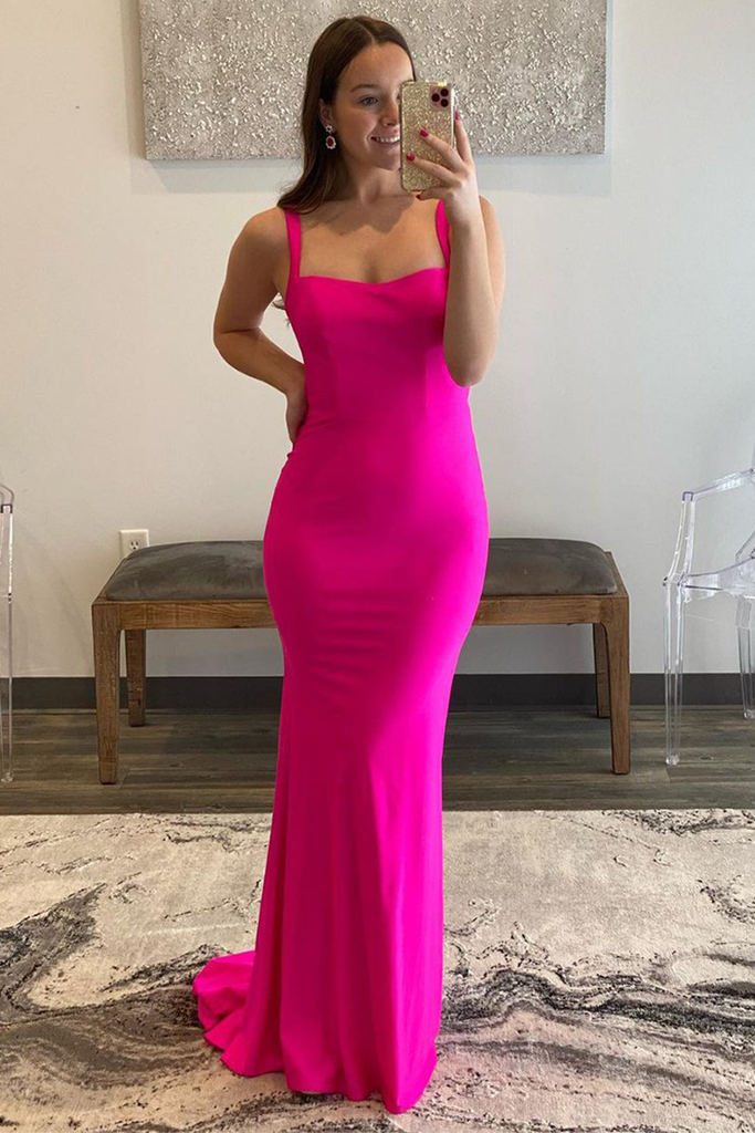 Mermaid Oversize Hot Pink Long Prom Dress
