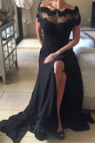 2022 New Arrival Prom Dresses Bateau Spandex With Applique And Slit PF3XQA3F