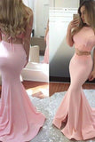 2024 Sexy Prom Dresses Mermaid Halter Zipper Up Open Back With P54CGQ2P