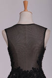 2024 Homecoming Dresses A Line Scoop Black Lace With Beads & PTFK9J8J