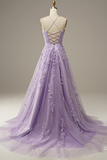 Princess Long Light Prom Dress with Appliques