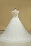 2024 Scoop Wedding Dresses Tulle With Applique Court PSB3KDG1