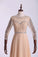 2022 Prom Dresses Bateau 3/4 Length Sleeve A Line Chiffon With PZHX352C