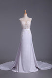 2024 Sheath Wedding Dresses Scoop With Stretch Satin PB29843C