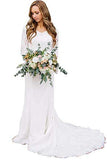 Vintage A Line Bohemian Lace Chiffon 3/4 Sleeve Scoop Wedding Gowns Bridal Dresses