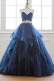 2024 Sweetheart Prom Dresses A Line Tulle With PLM7MSPK