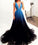 New Style Black V-Neck New Arrival Long Gradient Color Tulle Long Prom Dresses
