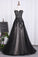 2024 Sweetheart A Line Black Prom Dresses Tulle With PQ8Y1RXJ