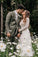 A Line Long Sleeves Top Lace Beach Bohemian Wedding Dresses with STG15609