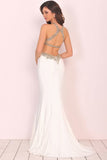 2022 Prom Dresses Scoop Beaded Bodice Mermaid Spandex PX69NZA7