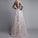 Long Sexy Deep V-Neck Tulle Lace Appliques Floor-Length A-Line Party Prom Dress