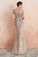 Mermaid Round Neck Prom Dress Rehinestone Long Evening Dress