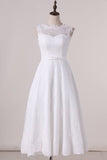 2024 A Line Wedding Dresses Scoop Lace With PJLMZMRC