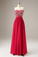 A-line Strapless Prom Dress Seqins Long Evening Dress