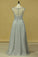 2022 Plus Size Bateau Beaded Bodice A-Line Prom Dresses With Long Chiffon P6LDG58Q