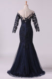 2024 Bateau Half Sleeves Mother Of The Bride Dresses Floor Length Tulle With PFY1LJSL
