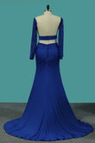 2024 Prom Dresses Mermaid Bateau Long Sleeves PGAHYQPQ