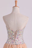 2024 Sweetheart A-Line Prom Gown With Colorful Rhinestone Beaded P93BGK43