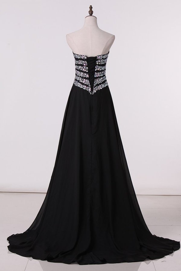 2022 Prom Dresses Sweetheart Chiffon With Beads And P6XR9NHM