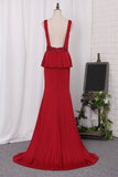 2024 Sexy Open Back Evening Dresses Mermaid V Neck PS99FGET