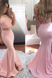 Mermaid Satin Two Pieces Prom Dresses With STGPTHSHZA6