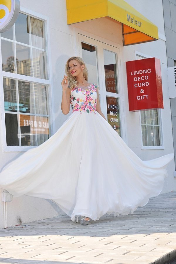 2022 Prom Dresses Scoop Chiffon With Applique And PA624EKF