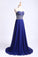 2022 Prom Dress Sweetheart Beaded Bodice A Line Chiffon Dark Royal P6JHK3Z1