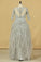 2022 Plus Size Silver Scoop Half Sleeve A Line Mother Of The Bride Dresses With Applique PTBQE7Q8