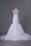2022 Organza Wedding Dresses Mermaid Sweetheart With Applique And P1K23C3Z