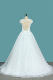 2024 Ball Gown Short Sleeves Scoop Wedding Dresses Tulle PMFDRRQQ
