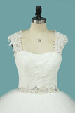 2024 Straps Wedding Dresses Tulle With Applique And P8GAQ5LR