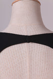 2024 Evening Dress Open Back V-Neck Short Sleeve A-Line Satin Black Bodice PSRZBQHE