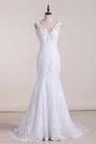 2024 Graceful Lace Wedding Dress V Neck Backless A Line With PPTAE7JR