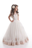 2024 A Line Scoop Tulle With Beads And Applique Flower PL79D4HY